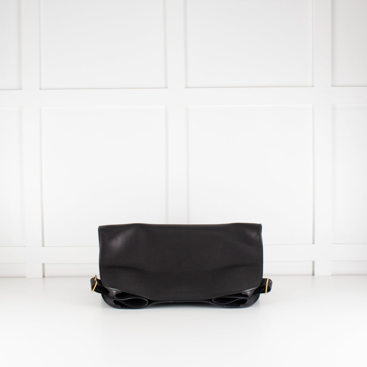The Row Margaux Large East West Black Clutch