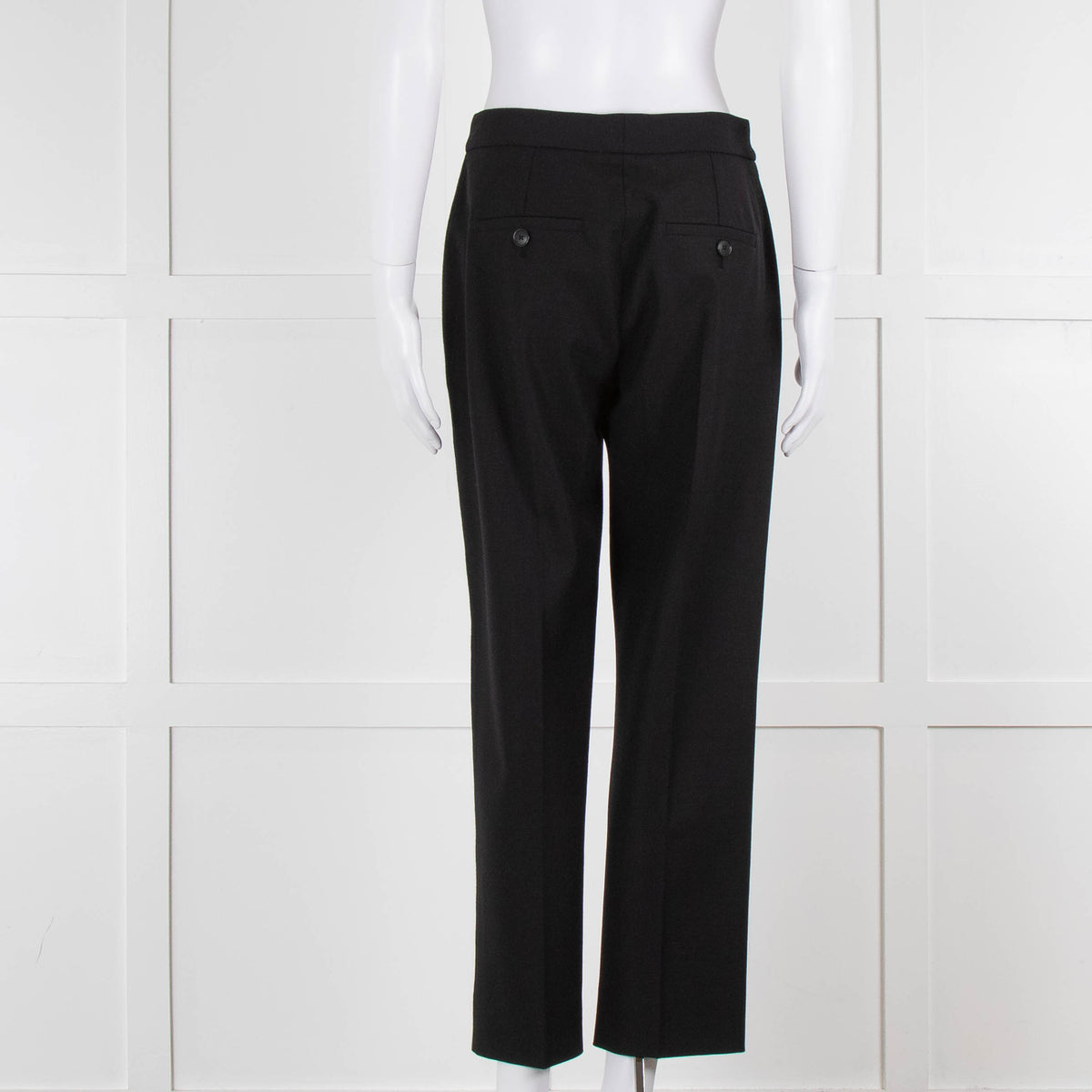 Me + Em Black Stretch Twill Front Seam Trousers
