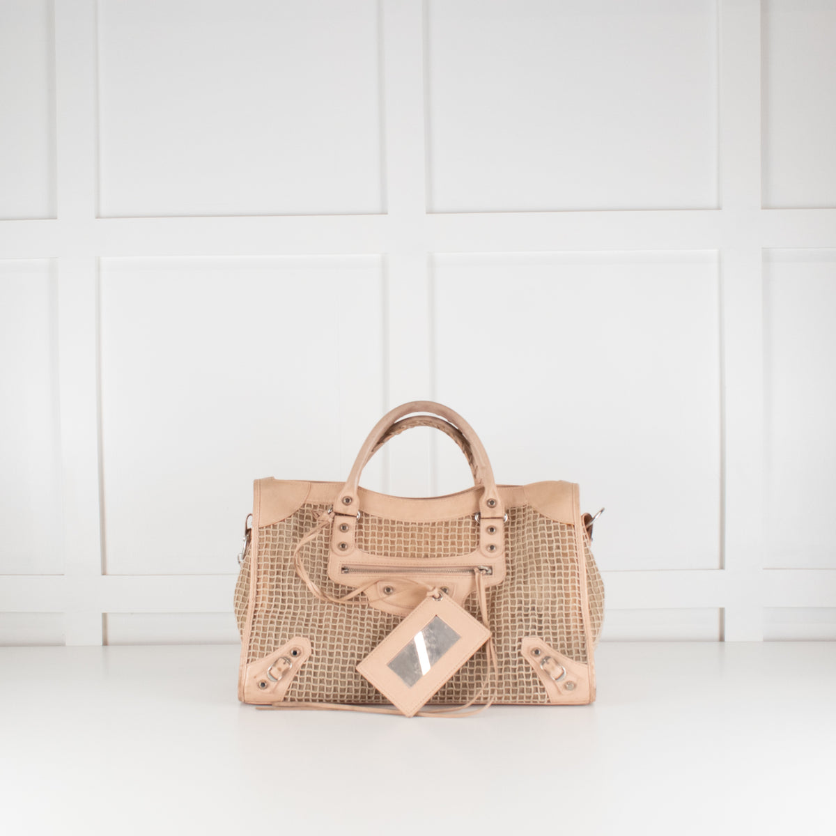 Balenciaga Le City Medium Pale Pink Woven Bag