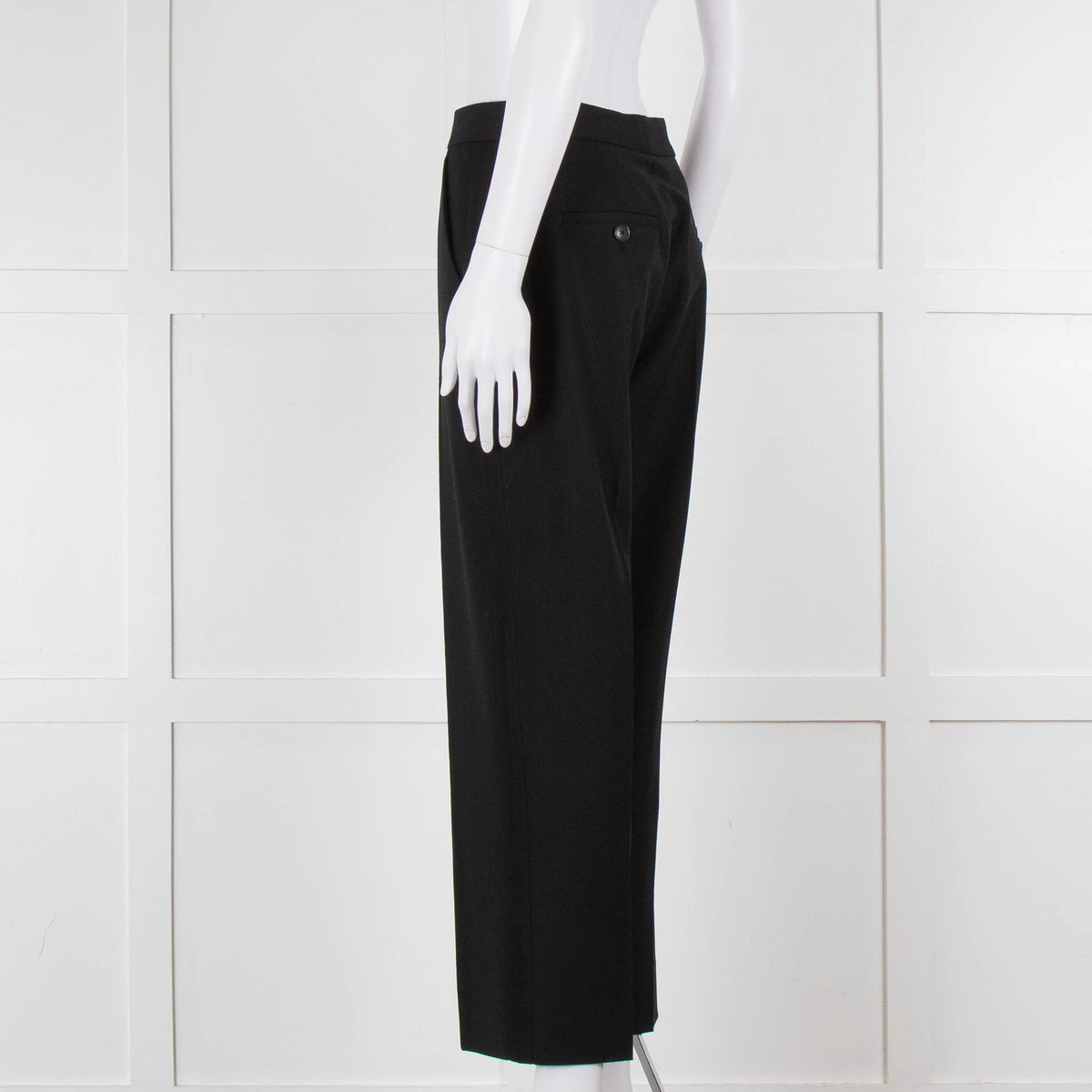 Me + Em Black Stretch Twill Front Seam Trousers