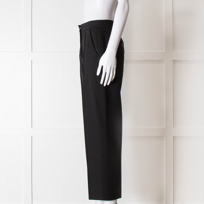 Me + Em Black Stretch Twill Front Seam Trousers