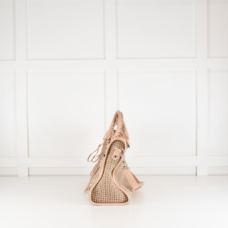 Balenciaga Le City Medium Pale Pink Woven Bag