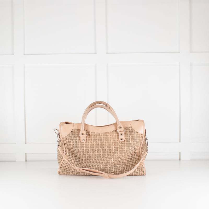 Balenciaga Le City Medium Pale Pink Woven Bag