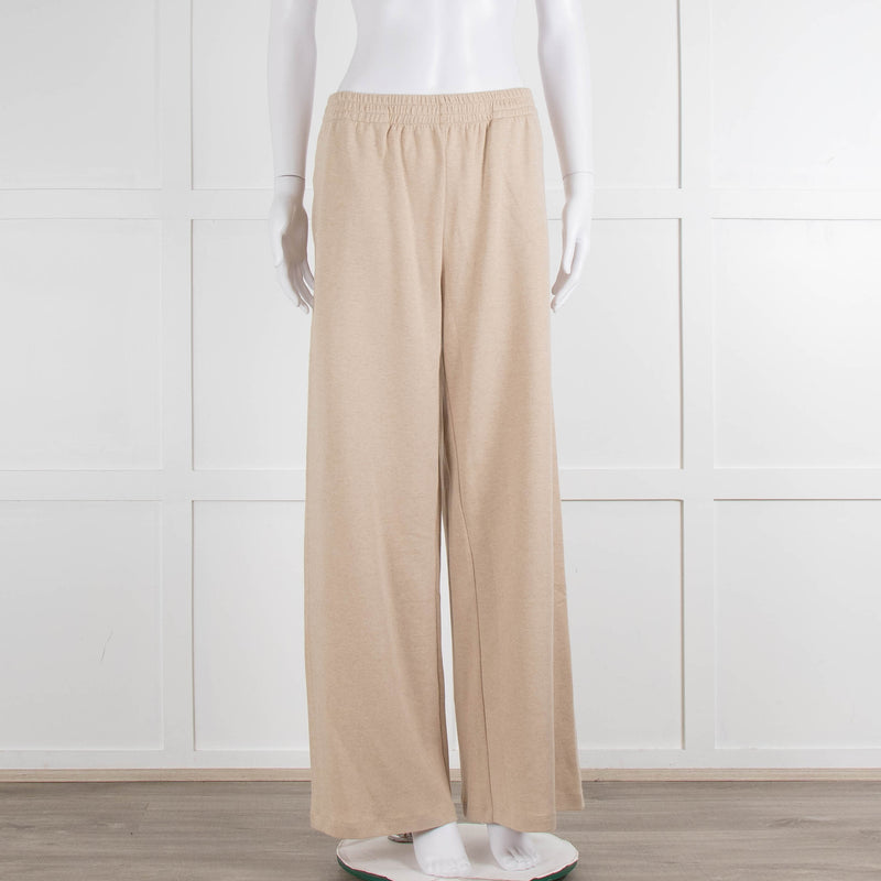 Bamford Beige Cashmere Mix Wide Leg Track Pants