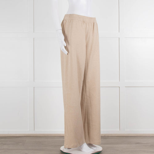 Bamford Beige Cashmere Mix Wide Leg Track Pants