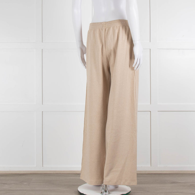 Bamford Beige Cashmere Mix Wide Leg Track Pants