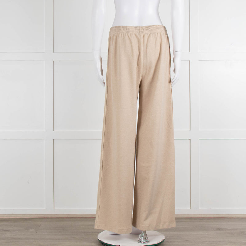 Bamford Beige Cashmere Mix Wide Leg Track Pants