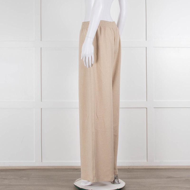 Bamford Beige Cashmere Mix Wide Leg Track Pants