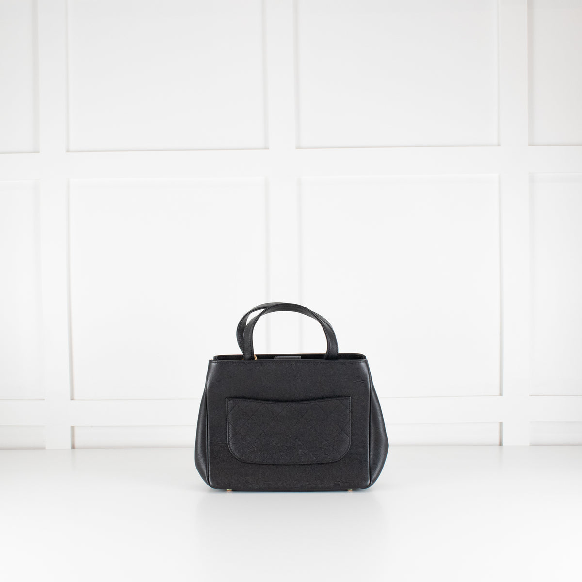 Chanel Black Caviar Leather Framed Business Affinity Tote Bag