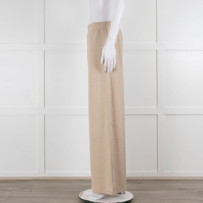 Bamford Beige Cashmere Mix Wide Leg Track Pants