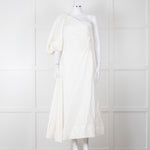 Aje White One Shoulder Concept Midi Dress