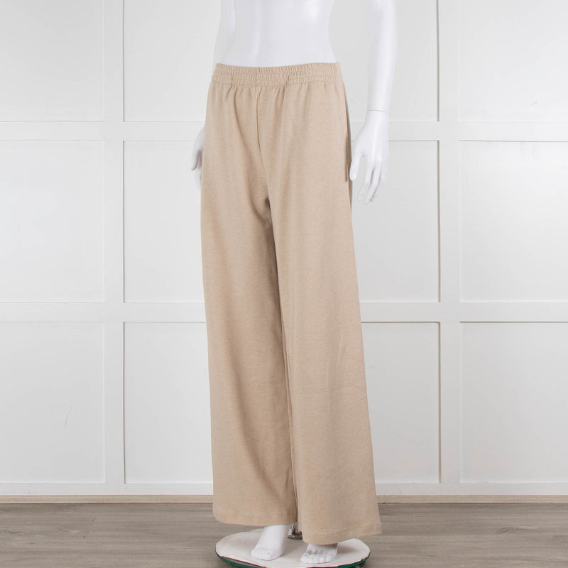 Bamford Beige Cashmere Mix Wide Leg Track Pants