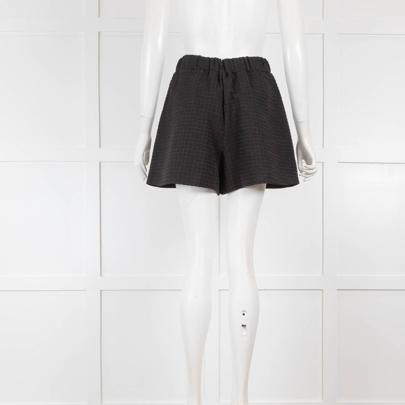 Maje Black Textured Shorts