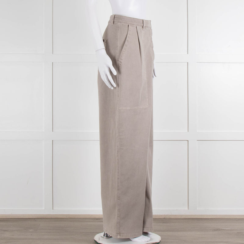 Brunello Cucinelli Grey Wide Leg Jeans