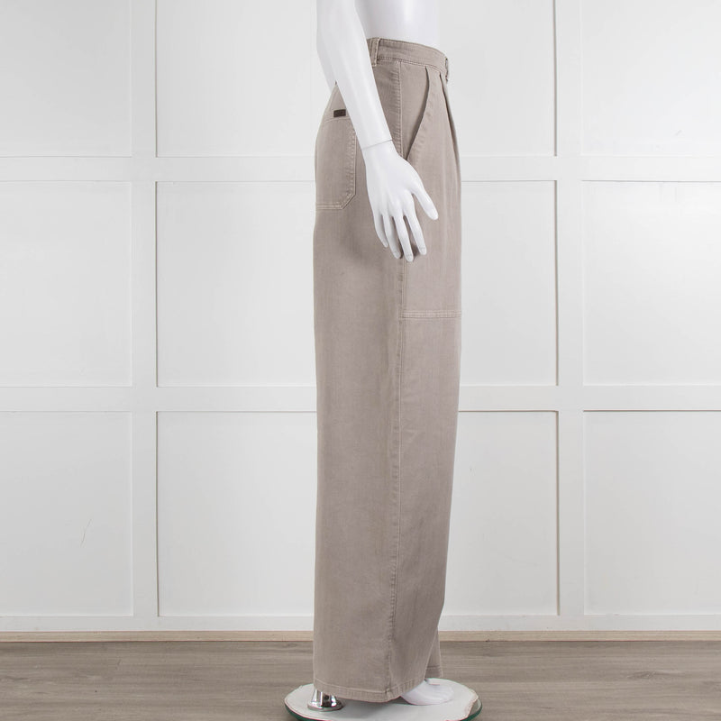 Brunello Cucinelli Grey Wide Leg Jeans