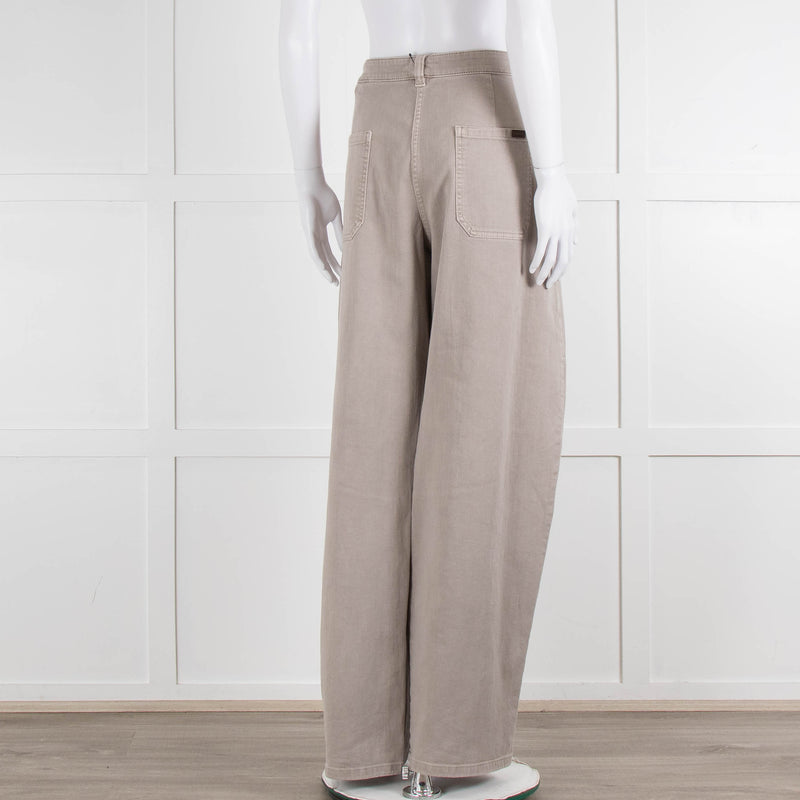 Brunello Cucinelli Grey Wide Leg Jeans