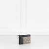 Gucci Black Leather Brown Canvas Bee Zip Wallet