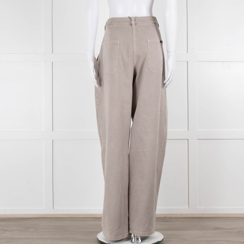 Brunello Cucinelli Grey Wide Leg Jeans