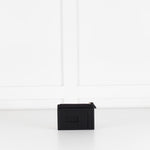 Gucci Black Leather Brown Canvas Bee Zip Wallet