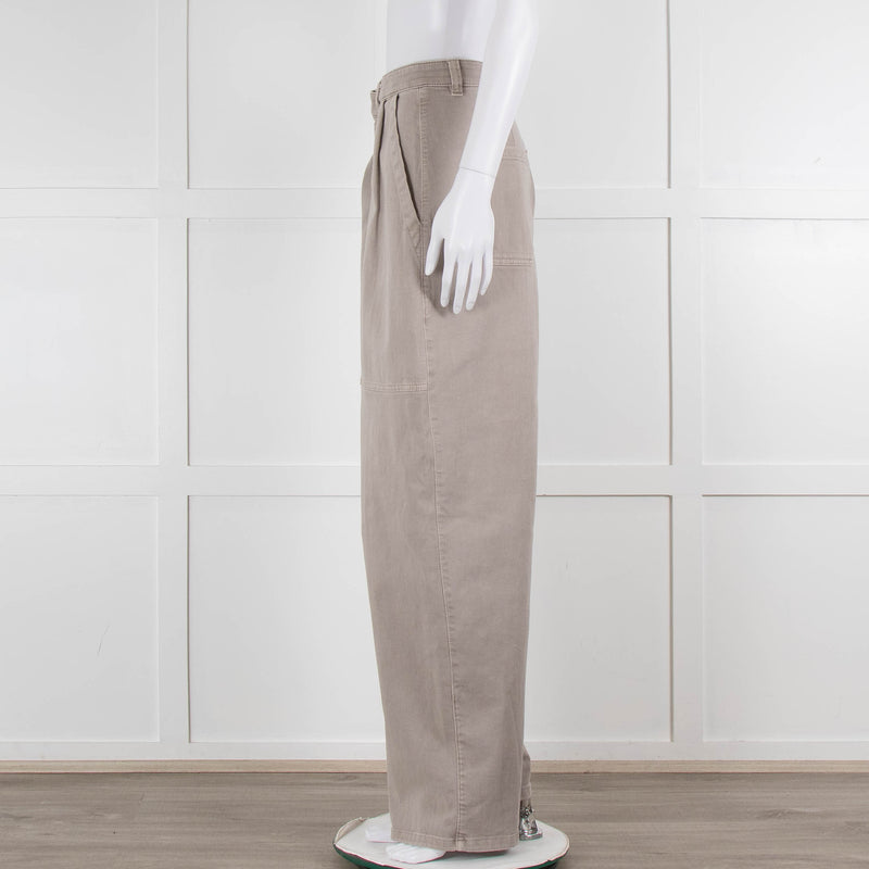Brunello Cucinelli Grey Wide Leg Jeans