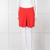 Anne Fontaine Orange Red Front Pleated Shorts