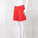 Anne Fontaine Orange Red Front Pleated Shorts