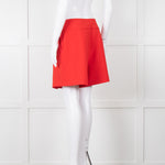 Anne Fontaine Orange Red Front Pleated Shorts