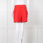 Anne Fontaine Orange Red Front Pleated Shorts