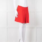 Anne Fontaine Orange Red Front Pleated Shorts