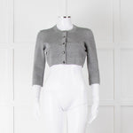 Alaia Silver Lurex Cropped Cardigan