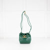 Valentino Green Napa Mini V Logo Pouf Bucket Bag