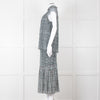 Proenza Schouler White Green Black Silk Elasticated Waist Skirt