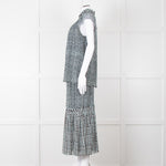 Proenza Schouler White Green Black Silk Elasticated Waist Skirt
