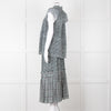Proenza Schouler White Green Black Silk Elasticated Waist Skirt