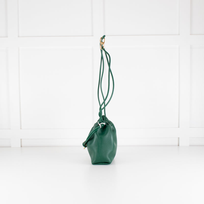 Valentino Green Napa Mini V Logo Pouf Bucket Bag