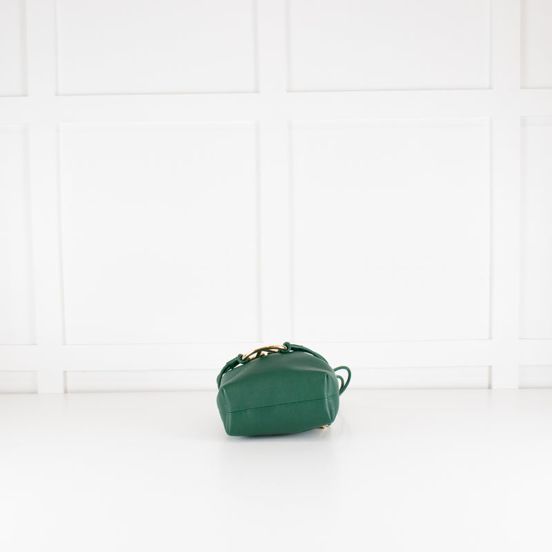 Valentino Green Napa Mini V Logo Pouf Bucket Bag