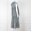 Proenza Schouler White Green Black Silk Elasticated Waist Skirt