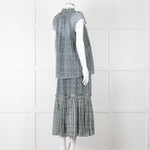 Proenza Schouler White Green Black Silk Elasticated Waist Skirt