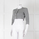 Alaia Silver Lurex Cropped Cardigan