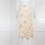Joseph Cream Floral Pleated Midi Skirt