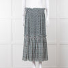 Proenza Schouler White Green Black Silk Elasticated Waist Skirt
