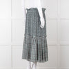 Proenza Schouler White Green Black Silk Elasticated Waist Skirt