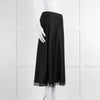 Ba&sh Black Silk Skirt with Lace Hem