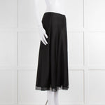 Ba&sh Black Silk Skirt with Lace Hem
