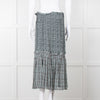 Proenza Schouler White Green Black Silk Elasticated Waist Skirt