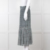 Proenza Schouler White Green Black Silk Elasticated Waist Skirt