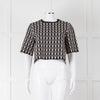 Alexander McQueen Black Cream Geometric Print Knit Top