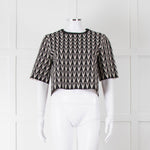 Alexander McQueen Black Cream Geometric Print Knit Top