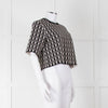 Alexander McQueen Black Cream Geometric Print Knit Top