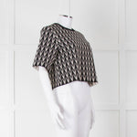 Alexander McQueen Black Cream Geometric Print Knit Top